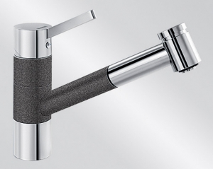 BLANCOTIVO-S Silgranit-Look, Niederdruck, Farbe anthrazit/chrom, 518425