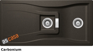 Schock Waterfall D-150 A Einbau/Auflage, INKL. GLASSCHNEIDBRETT UND RESTESCHALE, Carbonium