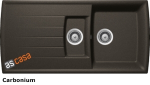 Schock Lotus D-150 A Einbau/Auflage, INKL. GLASSCHNEIDBRETT UND RESTESCHALE, Carbonium