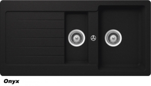 Schock Typos D-150 A Einbau/Auflage, INKLUSIVE RESTESCHALE, Onyx