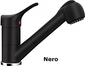 Schock Leva Schlauchbrause, Hochdruck, Cristalite, Nero