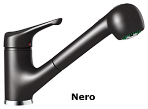 Schock Neos Schlauchbrause, Hochdruck, Cristalite, Nero