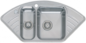 Reginox Empire L 15, Becken rechts, als Auflagesple und flchenbndige Sple einbaubar