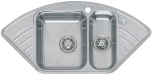 Reginox Empire L 15, Becken links, als Auflagesple und flchenbndige Sple einbaubar