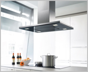 Gutmann Sombra 68 W C Umluft Wandhaube, Edelstahl und schwarzes Glas 90 cm, mit Motor, 68W900C. Mit 5 Jahren Garantie!