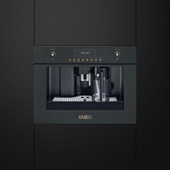 SMEG CMS8451A Nostalgie Einbau-Kaffeevollautomat, Anthrazit Gold/Messing Antik-Design, mit 5 Jahren Garantie!