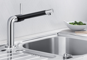 Blancoseda Kchenarmatur Festauslauf Hochdruck Chrom/Mattschwarz, 519063