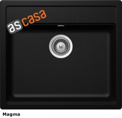 Schock Mono N-100 A Einbau/Auflage, INKL. GLASSCHNEIDBRETT UND RESTESCHALE, Magma