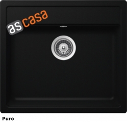 Schock Mono N-100 A Einbau/Auflage, INKL. GLASSCHNEIDBRETT UND RESTESCHALE, Puro