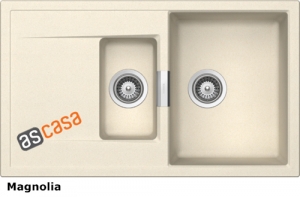 Schock Mono D-150 A Einbau/Auflage, Incl. GLASSCHNEIDBRETT, Magnolia