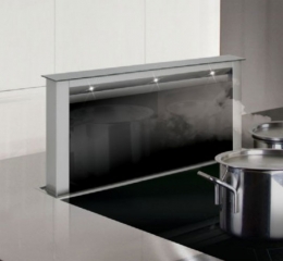 Silverline Apollo RF ART 914 S Edelstahl/Schwarzglas Tischhaube. Mit 5 Jahren Garantie!