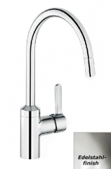 Systemceram KeraDomo BINGO STAR Einhebelmischer mit Schlauchbrause, Hochdruck, Edelstahlfinish