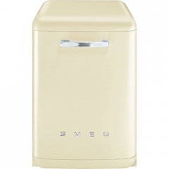 SMEG LVFABCR Stand-Geschirrspler Retrostyle, freistehend, 60 cm, Creme, Effizienzklassen A+++ A, mit 5 Jahren Garantie!
