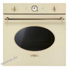 SMEG SFP805PO Nostalgie Einbaubackofen Multifunktion, Creme / Messing Antik, Energieeffizienzklasse A, mit 5 Jahren Garantie!