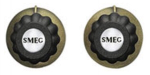 Smeg MMC745AO Set aus 2 Knebel, Anthrazit / Messing Antik fr Designlinie Cortina