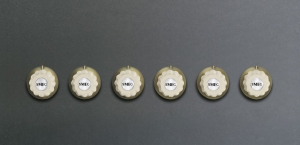 Smeg 6MP700PO Set aus 6 Knebel, Creme / Messing Antik