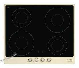 SMEG PI764PO Nostalgie Glaskeramikkochfeld, Induktion, Creme/Messing antik, 60 cm, mit 5 Jahren Garantie!