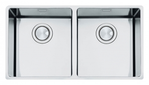 SMEG VSTR3434-2 Unterbau - Doppelsple, rechteckig, Edelstahl, 80 cm