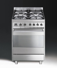 SMEG C6GMXD8 Kombistandherd, Gas, Edelstahl, 60 cm, Energieeffizienzklasse A, mit 5 Jahren Garantie!