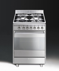 SMEG SCD61GVX9 Gas- Standherd, Edelstahl, 60 cm, Energieeffizienzklasse A, mit 5 Jahren Garantie!