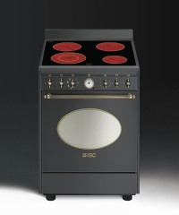 SMEG CO68CMA8 Nostalgie Elektrostandherd, Anthrazit, 60 cm, Energieeffizienzklasse A, mit 5 Jahren Garantie!