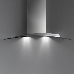 Falmec Atlas Glas, Design, Edelstahl, 90 cm, Inselhaube, mit 5 Jahren Garantie