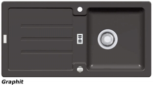 Franke Strata STG 614 Fragranit DuraKleen Plus, Siebkorb Excenter, Farbe Graphit, 114.0259.825