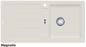 Franke Strata STG 614 Fragranit DuraKleen Plus, Siebkorb Excenter, Farbe Magnolia, 114.0280.189