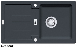 Franke Strata STG 614-78 Fragranit DuraKleen Plus, Siebkorb Excenter, Farbe Graphit, 114.0303.680