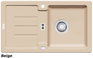 Franke Strata STG 614-78 Fragranit DuraKleen Plus, Siebkorb Stopfen, Farbe Beige, 114.0303.672