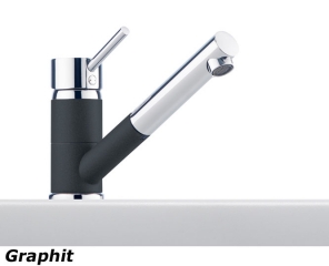 Franke Sinta Einhebelmischer Zugauslauf, Bi-Color Chrom/Graphit, 115.0297.488