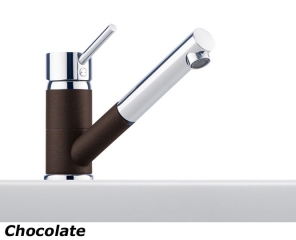 Franke Sinta Einhebelmischer Zugauslauf, Bi-Color Chrom/Chocolate, 115.0297.493