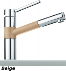 Franke BAT 350 Einhebelmischer Zugauslauf, Farbe Chrom/Beige, 115.0006.698