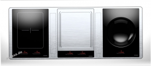 Gutmann Abajo 23 ML 1400 B ITW Intern Muldenlfter mit 1 Induktion, 1 Teppan Yaki und 1 Wok-Kochfeld 140 cm, Edelstahl, mit Motor, 23ML1400BITW. Mit 5 Jahren Garantie!