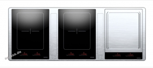 Gutmann Abajo 23 ML 1400 C IIT Umluft Muldenlfter mit 2 Induktion und 1 Teppan Yaki-Kochfeld 140 cm, Edelstahl, mit Motor, 23ML1400CIIT. Mit 5 Jahren Garantie!