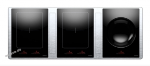 Gutmann Abajo 23 ML 1400 C IIW Umluft Muldenlfter mit 2 Induktion und 1 Wok-Kochfeld 140 cm, Edelstahl, mit Motor, 23ML1400CIIW. Mit 5 Jahren Garantie!