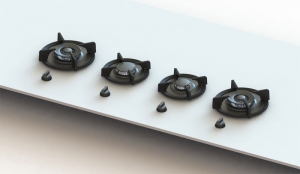 PITT by Reginox Danau Gas-Modul fr Flaschengasbetrieb, 4 Aluminium-Brenner