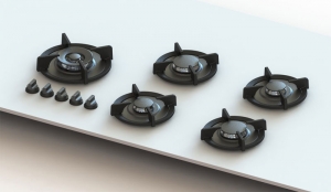 PITT by Reginox Enep XL Gas-Modul fr Erdgasbetrieb, 5 Aluminium-Brenner