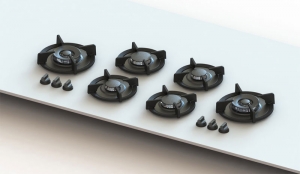 PITT by Reginox Foessa Gas-Modul fr Erdgasbetrieb, 6 Aluminium-Brenner