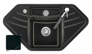 Systemceram KeraDomo VEGA ECK, Farbe Nigra, mit 5 Jahren Garantie