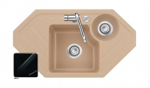 Systemceram KeraDomo SINUS ECK, Farbe Nero, mit 5 Jahren Garantie