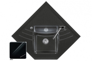 Systemceram KeraDomo VEGA ECK PLUS, Farbe Nero, mit 5 Jahren Garantie