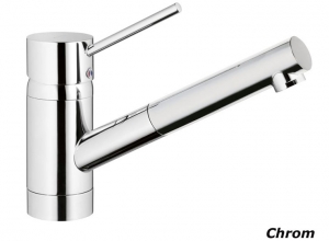 Systemceram KeraDomo SCOPE Einhebelmischer mit Handbrause, Hochdruck, Farbe Chrom