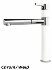 Systemceram KeraDomo SNELLA Einhebelmischer mit Handbrause, Hochdruck, Farbe Chrom/Wei�