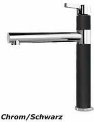 Systemceram KeraDomo SNELLA Einhebelmischer, Hochdruck, Farbe Chrom/Schwarz