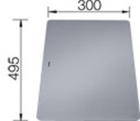 Blanco Schneidbrett aus Sicherheitsglas silber, 226191