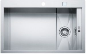 Franke Crystal CLV 210 Edelstahl glatt, Glas weiss, SlimTop, Flachrand, 127.0338.949