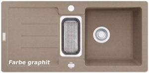 Franke Strata STG 651-86 Fragranit DuraKleen Plus, Siebkorb Excenter, Farbe Graphit, 114.0338.331