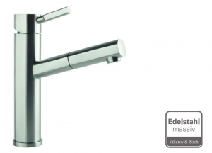 Villeroy & Boch Armatur Como Shower Style Edelstahl massiv poliert, Hochdruck Schlauchbrause, 926000LE