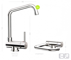 Schock Maia Festauslauf Fensterarmatur, Chrom, 527000 CHR